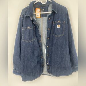 Carhartt Blue Denim Long Sleeve jacket relaxed fit